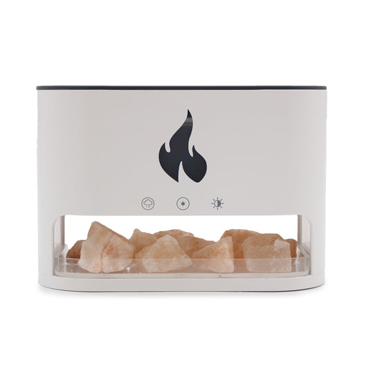 White Blaze Aroma Diffuser - Himalayan Salt Flame Effect (Salt included)