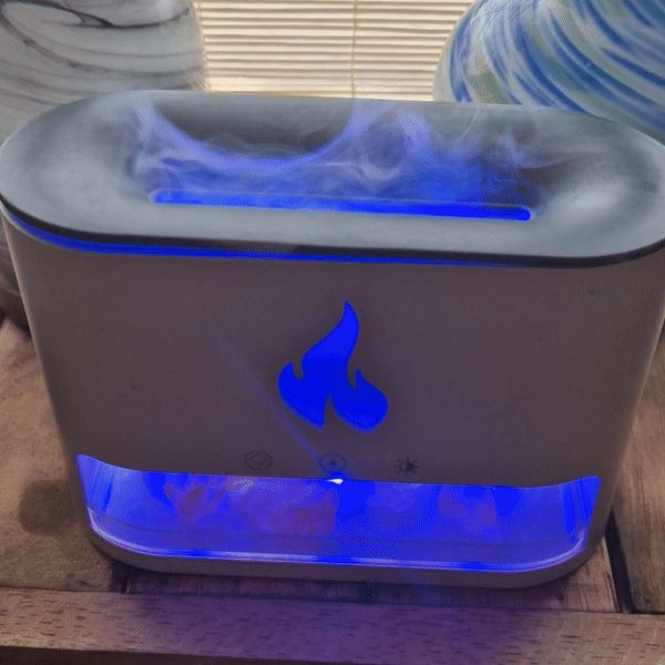 White Blaze Aroma Diffuser - Himalayan Salt Flame Effect (Salt included)