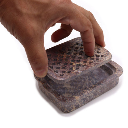 Soapstone Soap Dish & Drainer - Classic Square