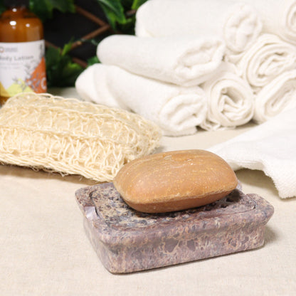 Soapstone Soap Dish & Drainer - Classic Square