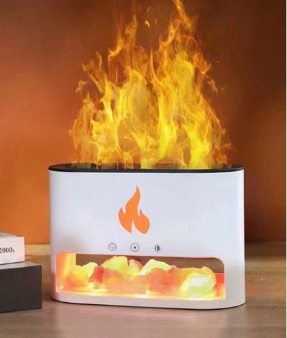 White Blaze Aroma Diffuser - Himalayan Salt Flame Effect (Salt included)