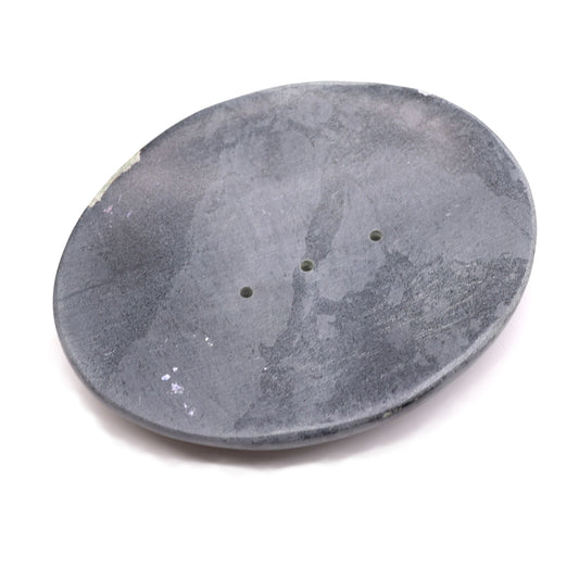 Grey Soapstone Soap Dish - Classic Oval
