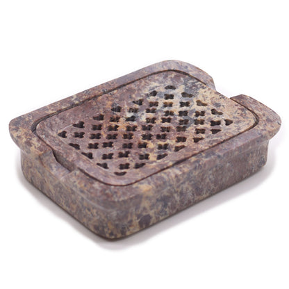 Soapstone Soap Dish & Drainer - Classic Square