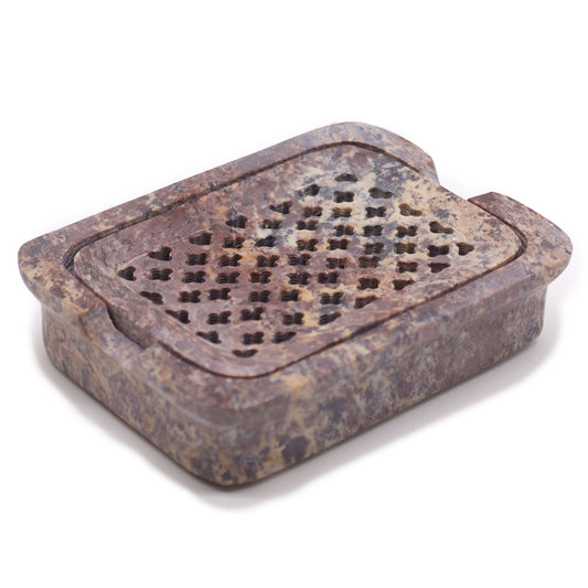 Soapstone Soap Dish & Drainer - Classic Square
