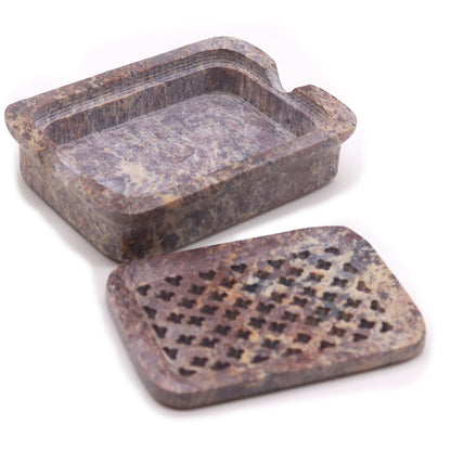 Soapstone Soap Dish & Drainer - Classic Square
